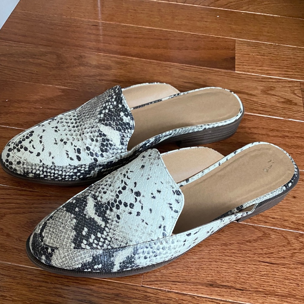 Madden Girl Snake Skin Mules